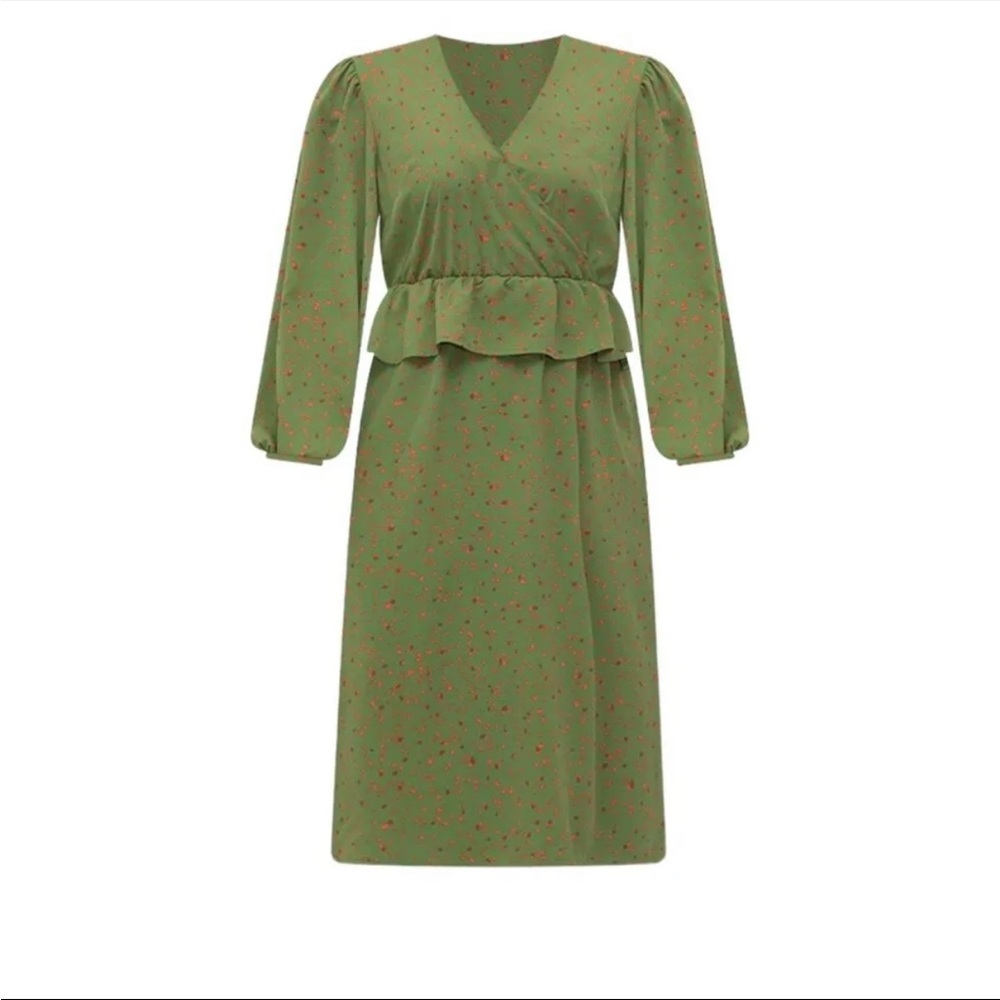 Eloquil Elements Green Fall Print Long Sleeve Pep… - image 8